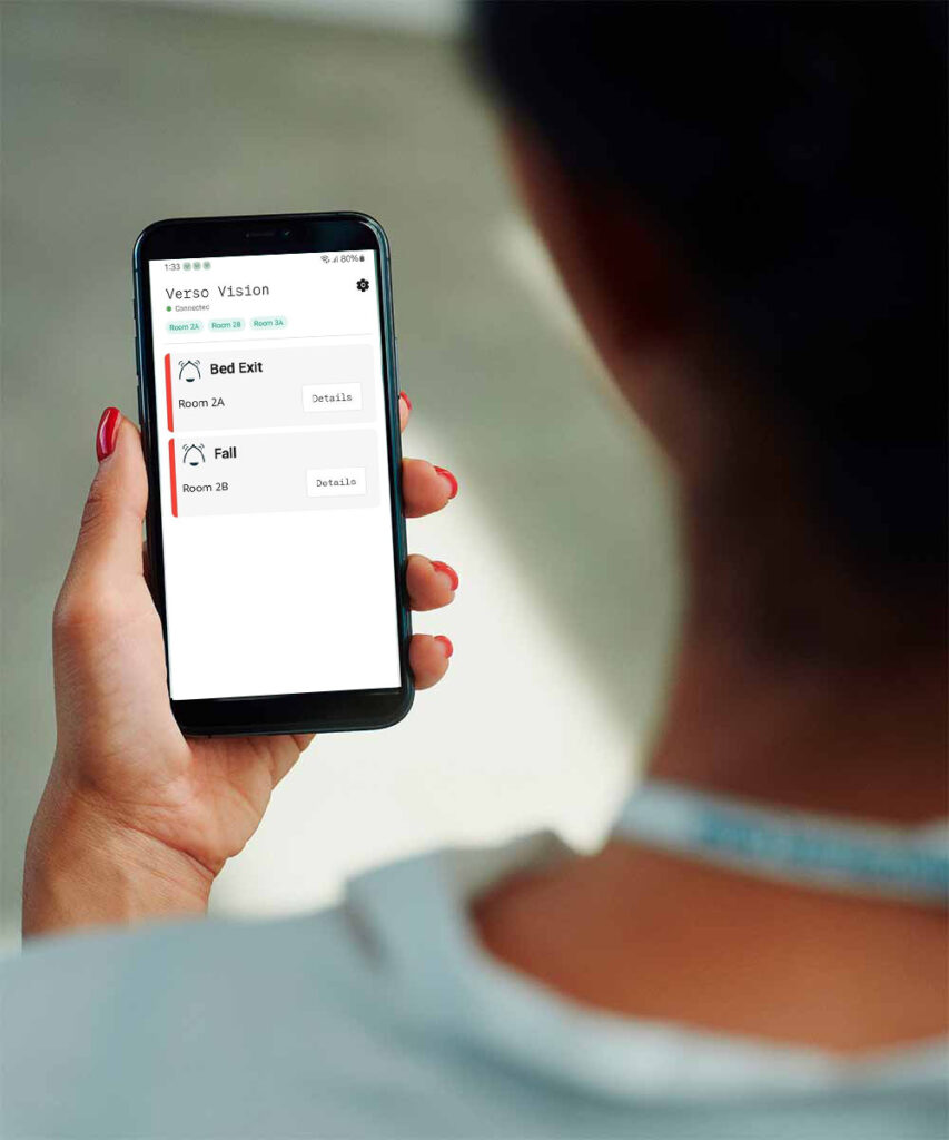 AI alerts staff automatically as soon a patient is attempting to get out of bed.